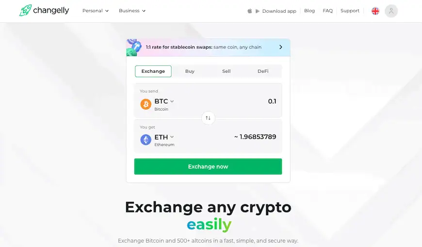 Changelly home