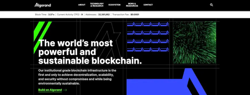Algorand homepage screenshot