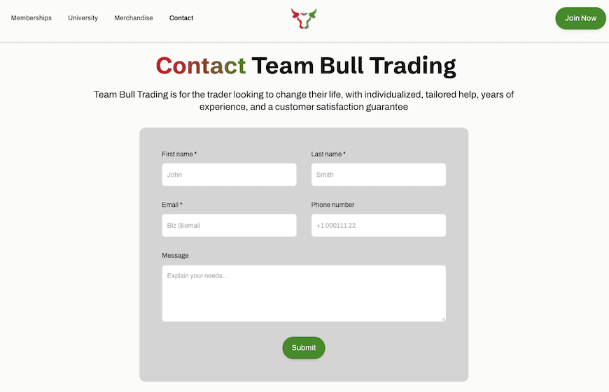 Team Bull Customer Service