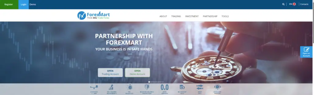 ForexMart homepage